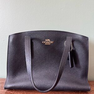 Coach Black Pebbled Leather Tote